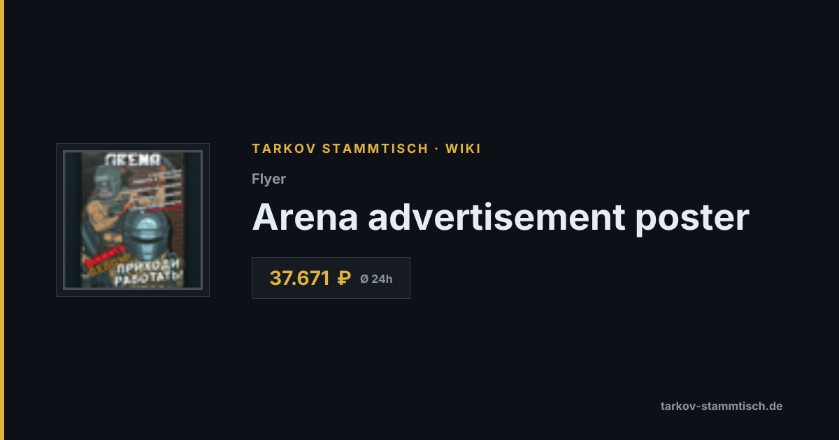 Arena advertisement poster — Tarkov Item Details