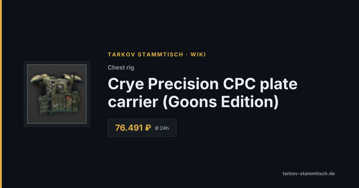 Crye Precision CPC plate carrier (Goons Edition) — Tarkov Item Details