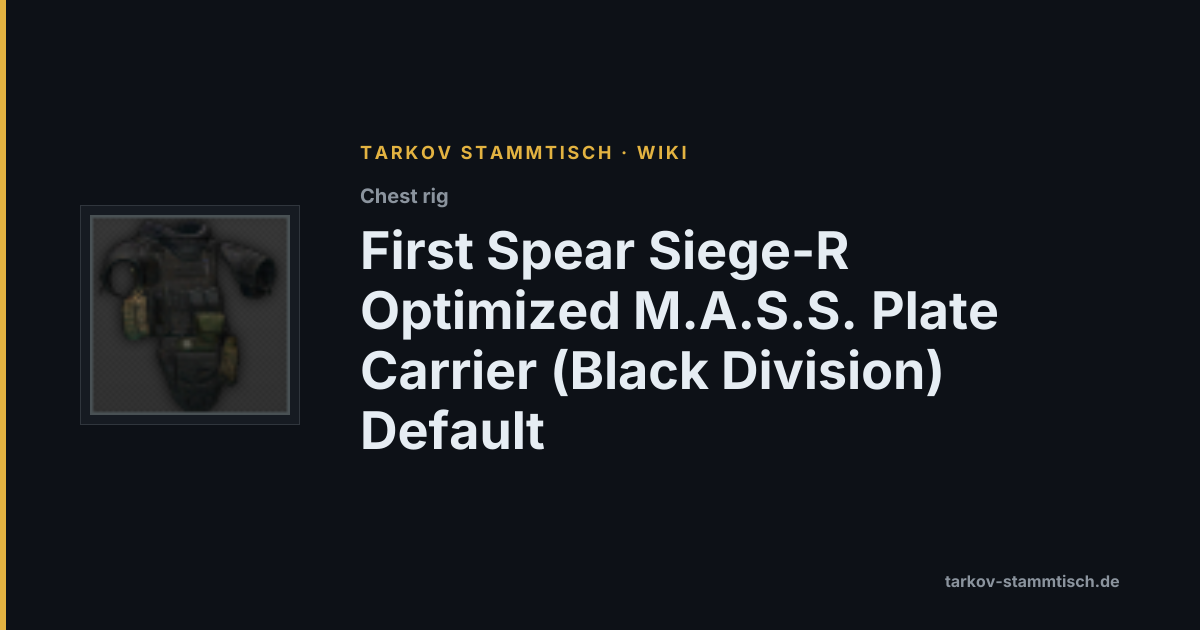 First Spear Siege-R Optimized M.A.S.S. Plate Carrier (Black Division ...