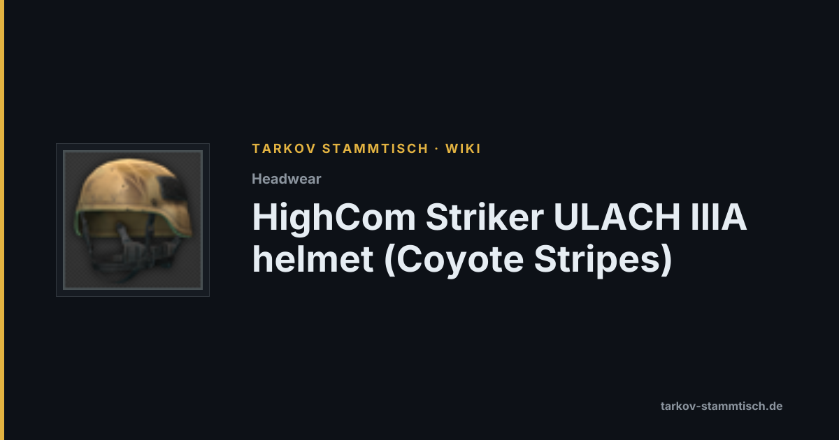 HighCom Striker ULACH IIIA helmet (Coyote Stripes) — Tarkov Item Details