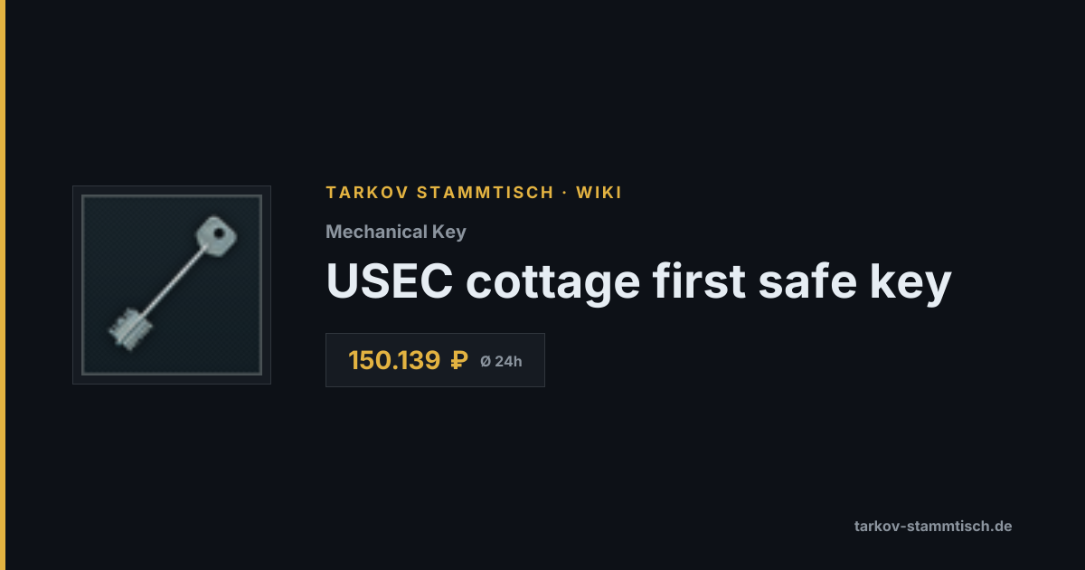 USEC cottage first safe key — Tarkov Item Details