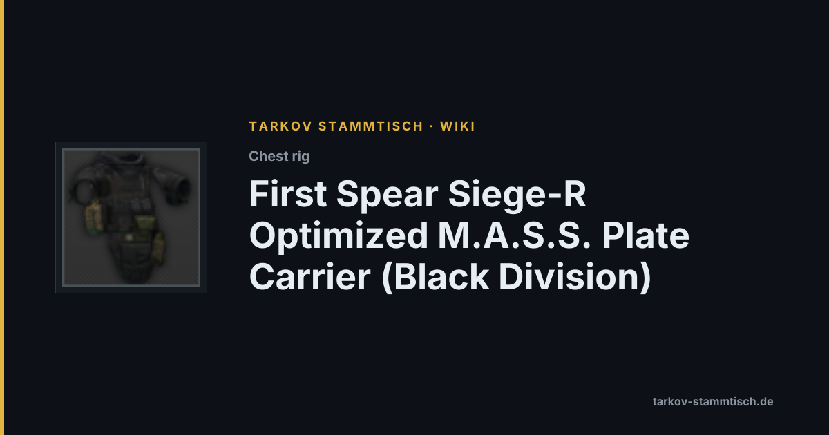 First Spear Siege-R Optimized M.A.S.S. Plate Carrier (Black Division ...